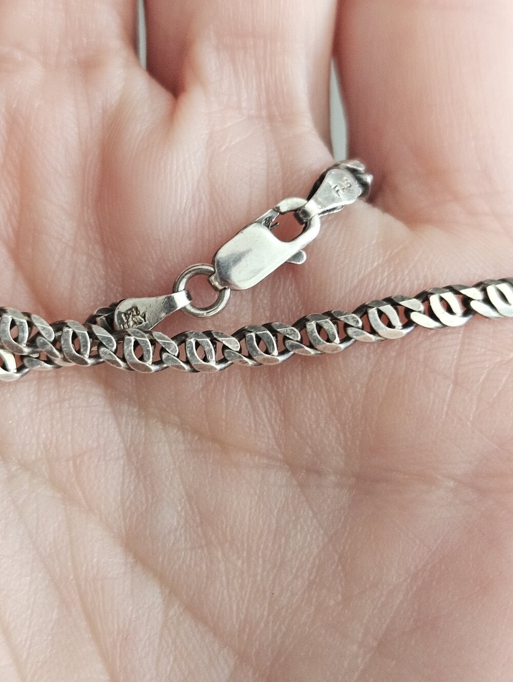 Vintage 18" Solid Sterling Silver Italian 925 Chain - Picture 7 of 9